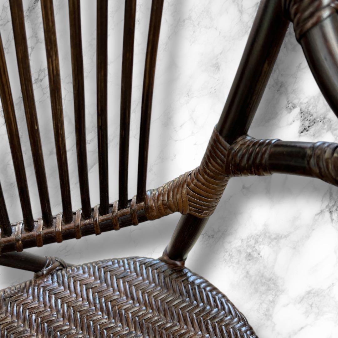 Kazama カザマ ラタンチェア 籐 椅子 アームチェア ダークブラウン