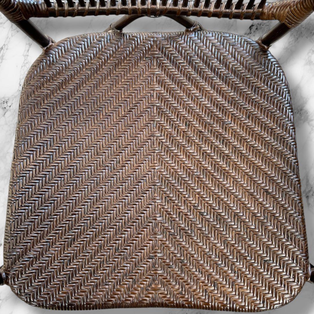 Kazama カザマ ラタンチェア 籐 椅子 アームチェア ダークブラウン