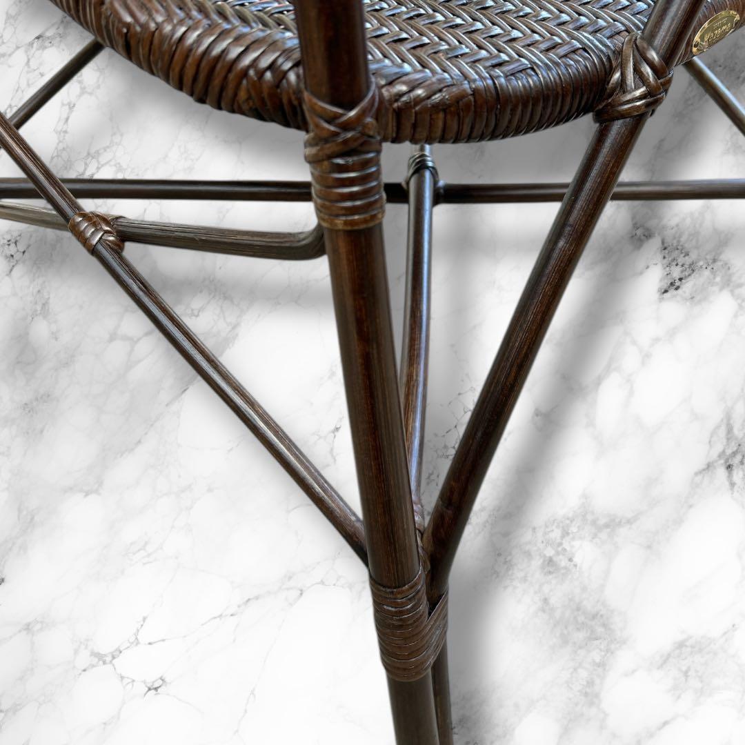 Kazama カザマ ラタンチェア 籐 椅子 アームチェア ダークブラウン