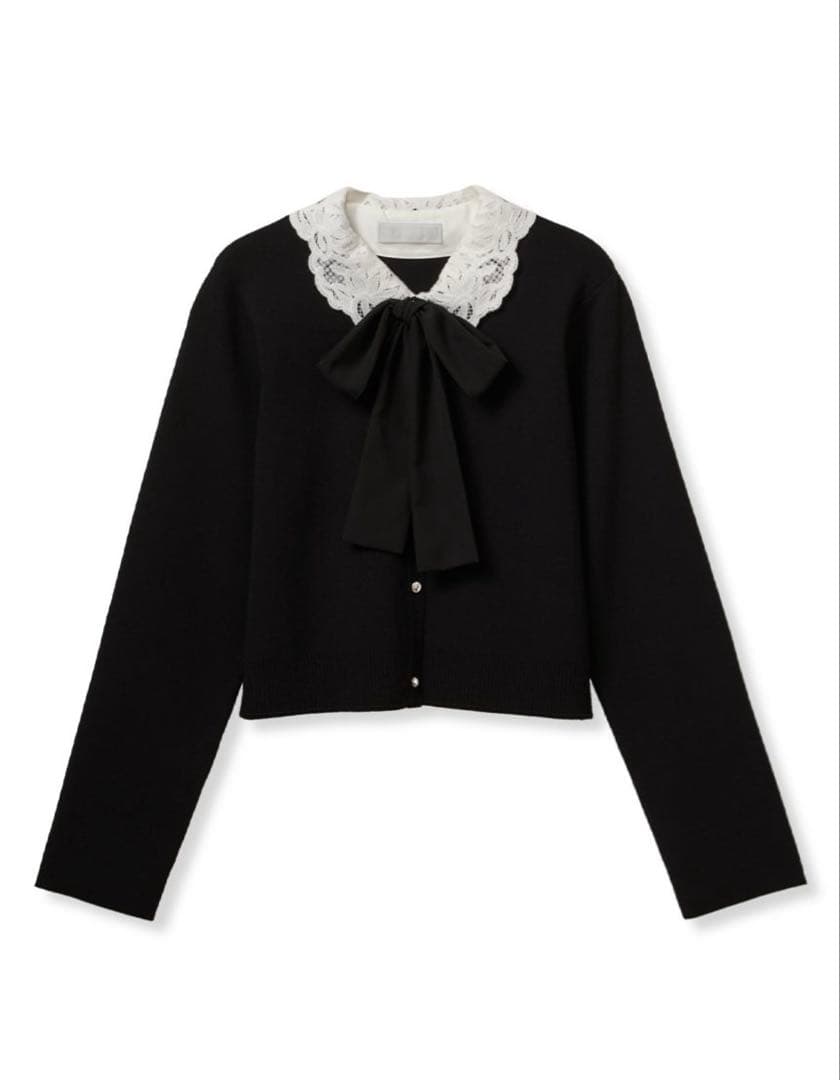 CELFORD デタッチャブルレースカラーカーディガン