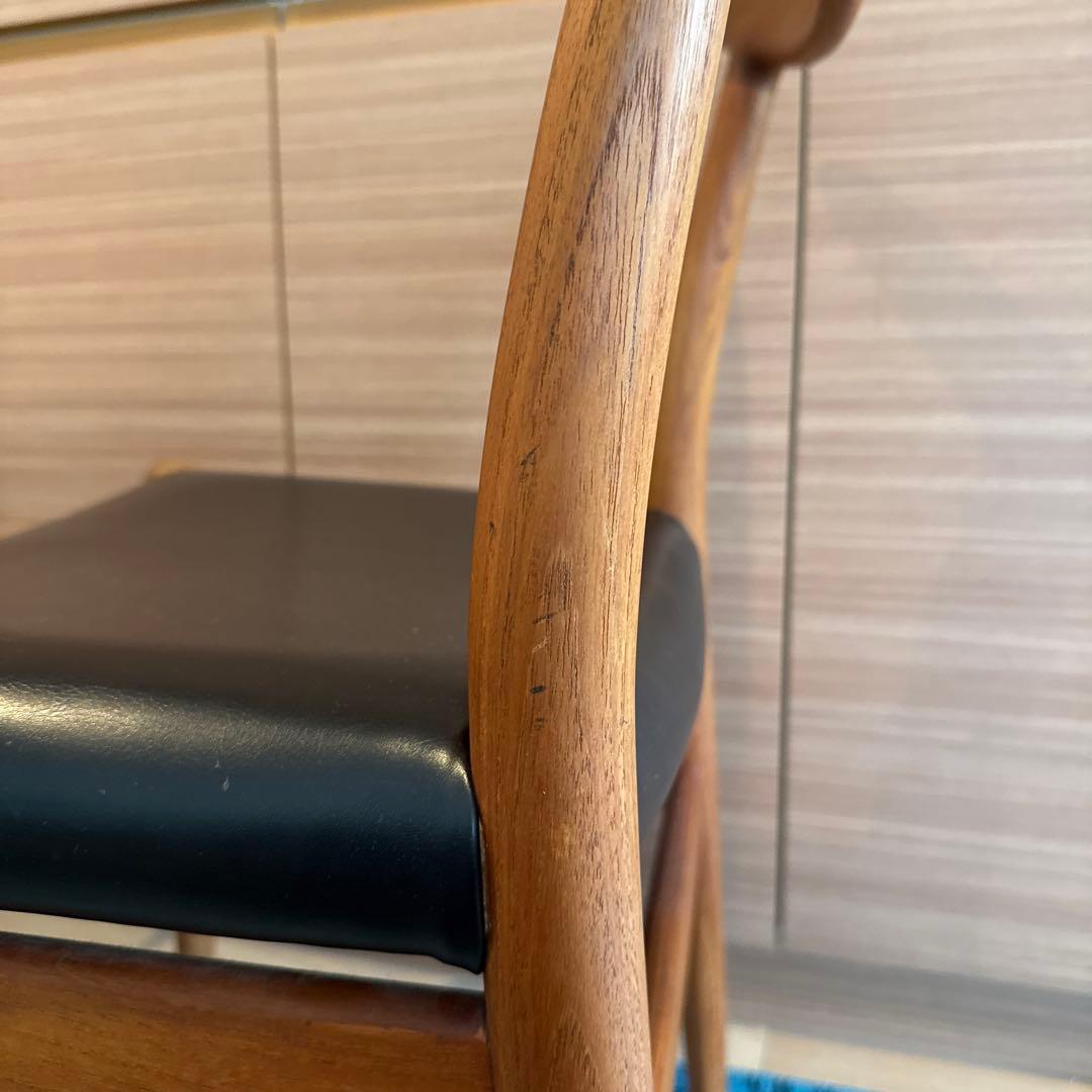 ハンス J. ウェグナー W2 チェア 北欧ヴィンテージ ブラックレザー