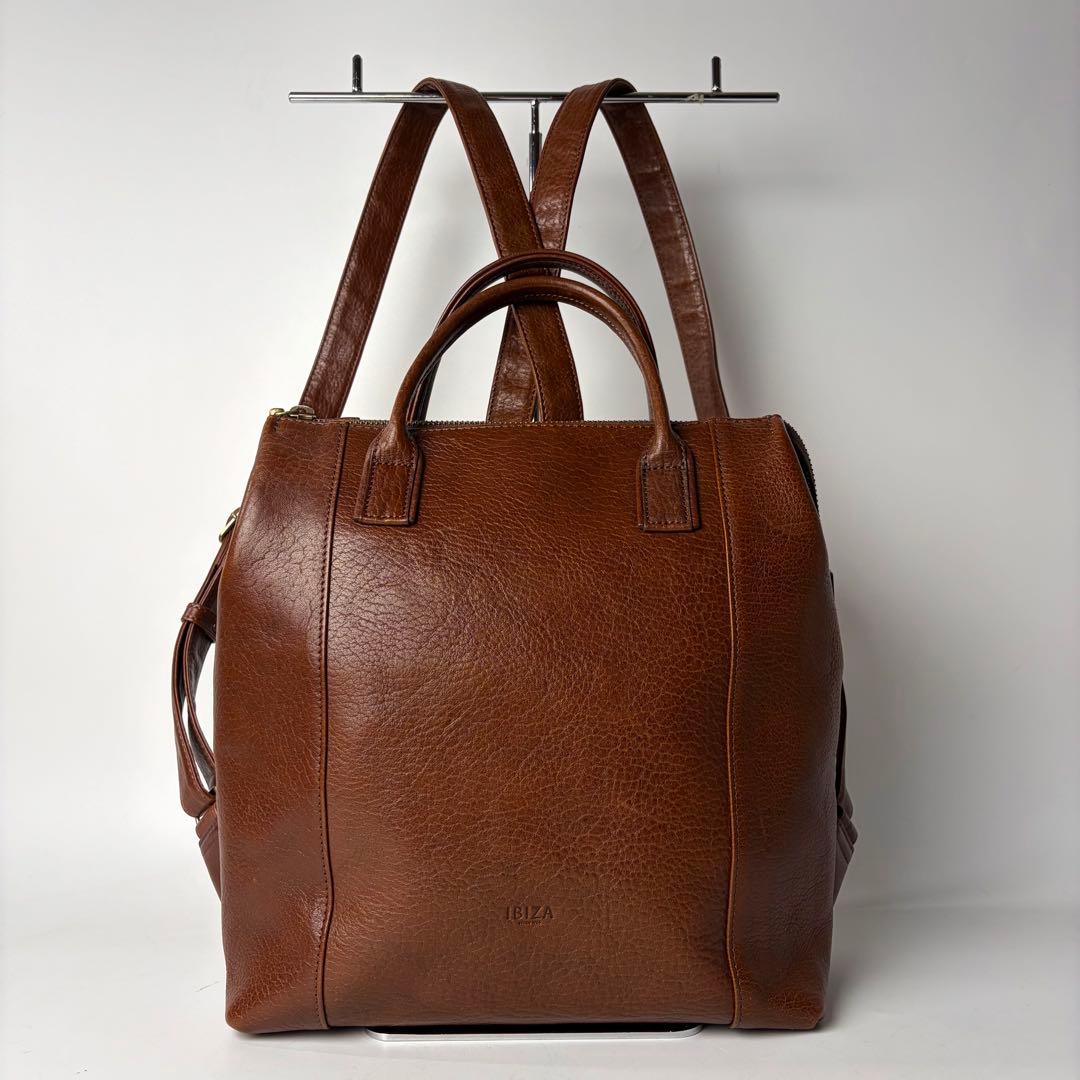 こうすけイビサ　IBIZA　カンビアール　2wayリュック　レザーブラウン