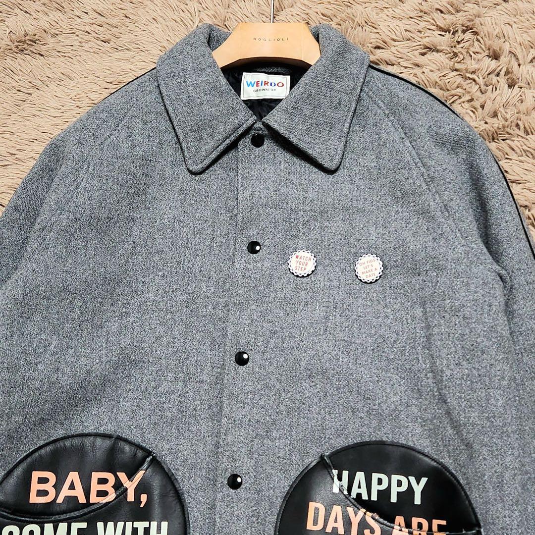 WEIRDO ウィアード メルトンウール ジャケット キルティング レザー M