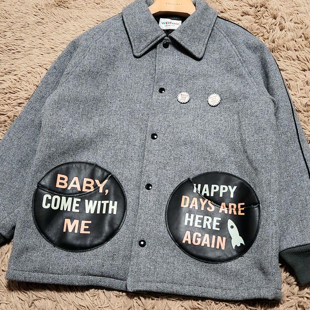 WEIRDO ウィアード メルトンウール ジャケット キルティング レザー M