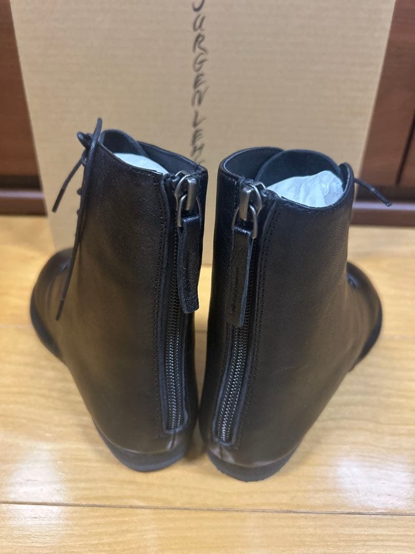 (未使用)ヨーガンレール 本革レースアップブーツ　ブラック23センチ