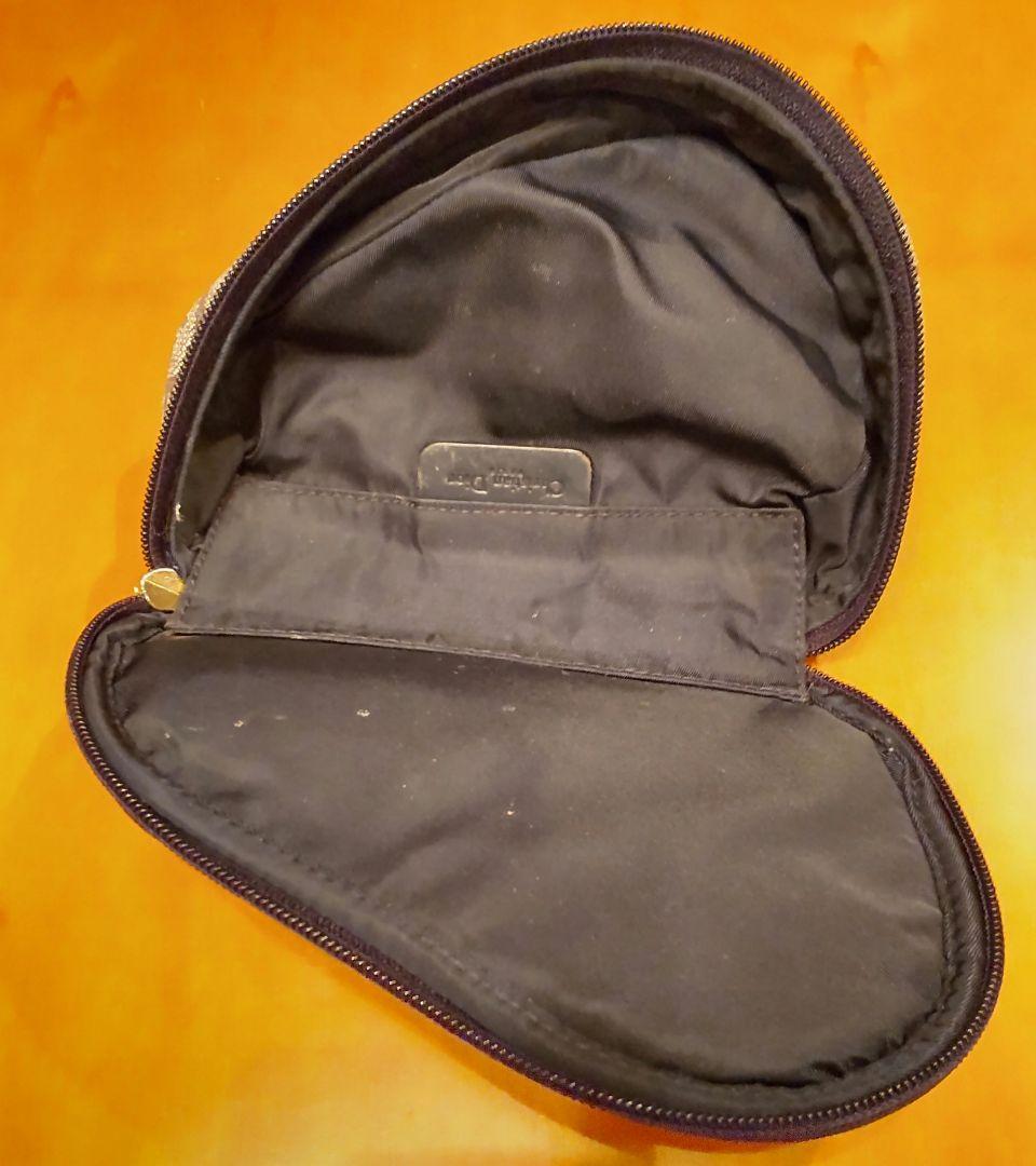 Dior ネイビー グレー キャンバス トロッター サドル ポーチ