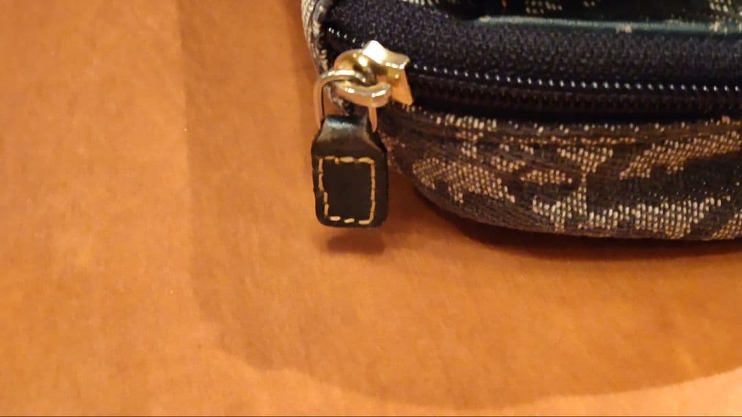 Dior ネイビー グレー キャンバス トロッター サドル ポーチ