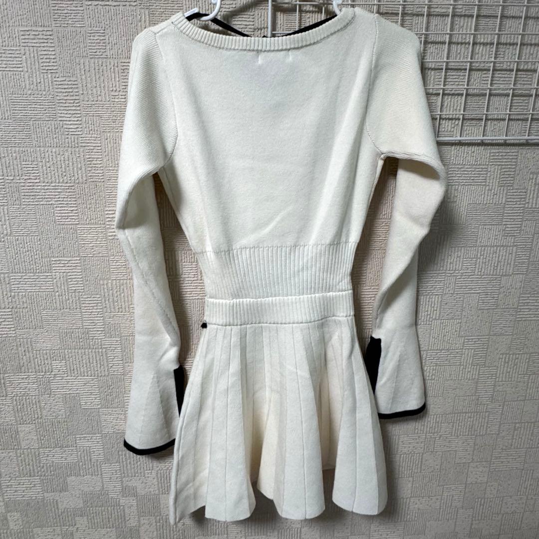 【Darich】ウエストオープンリボンデザインニットミニワンピース FREE