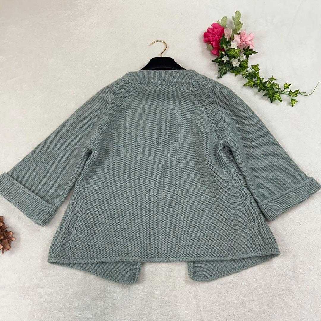 K661 美品 M マックスマーラ カシミヤ カーディガン ブルー レディース