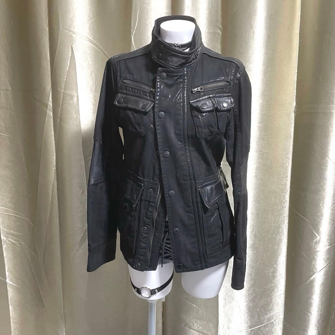 レザー切り替えジャケット ギミック grunge お兄系 ダークコア y2k