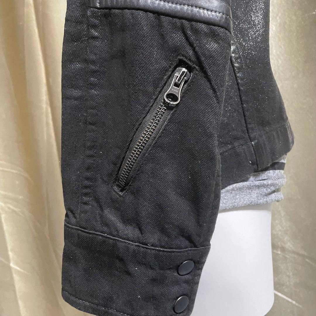 レザー切り替えジャケット ギミック grunge お兄系 ダークコア y2k