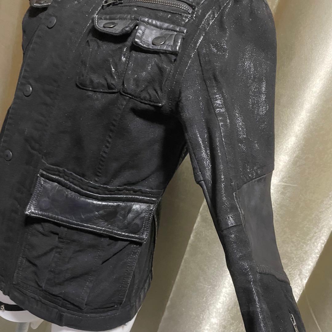 レザー切り替えジャケット ギミック grunge お兄系 ダークコア y2k