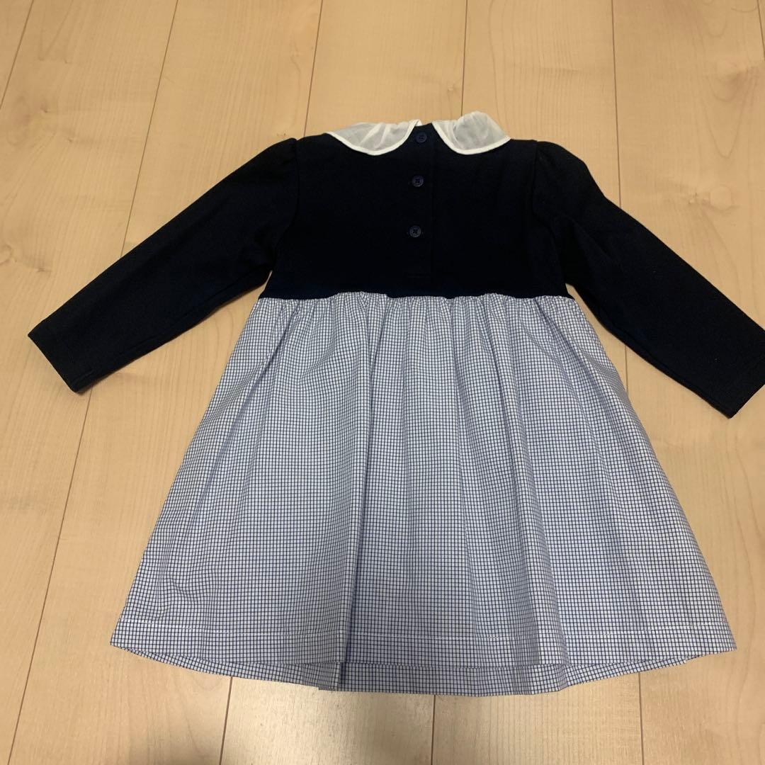 familiar ワンピース 90 犬刺繍付き