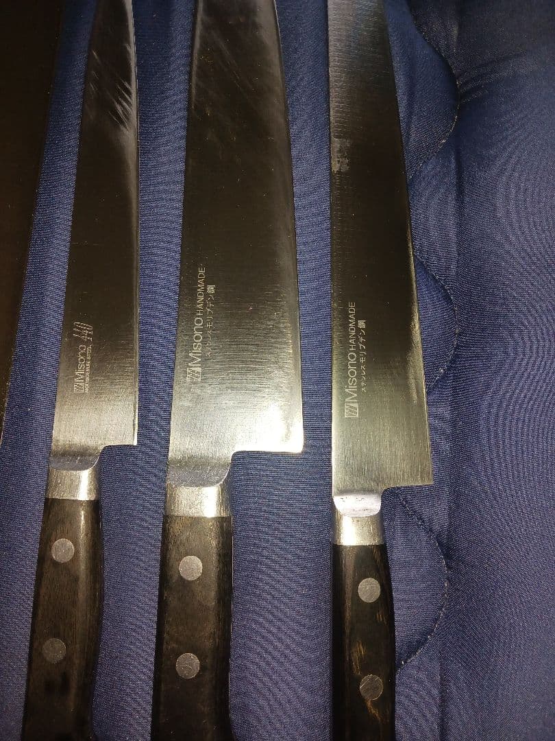 【ミソノ　堺刀司　包丁セット】ミソノ包丁3点+製菓専門学校の堺刀司包丁4点