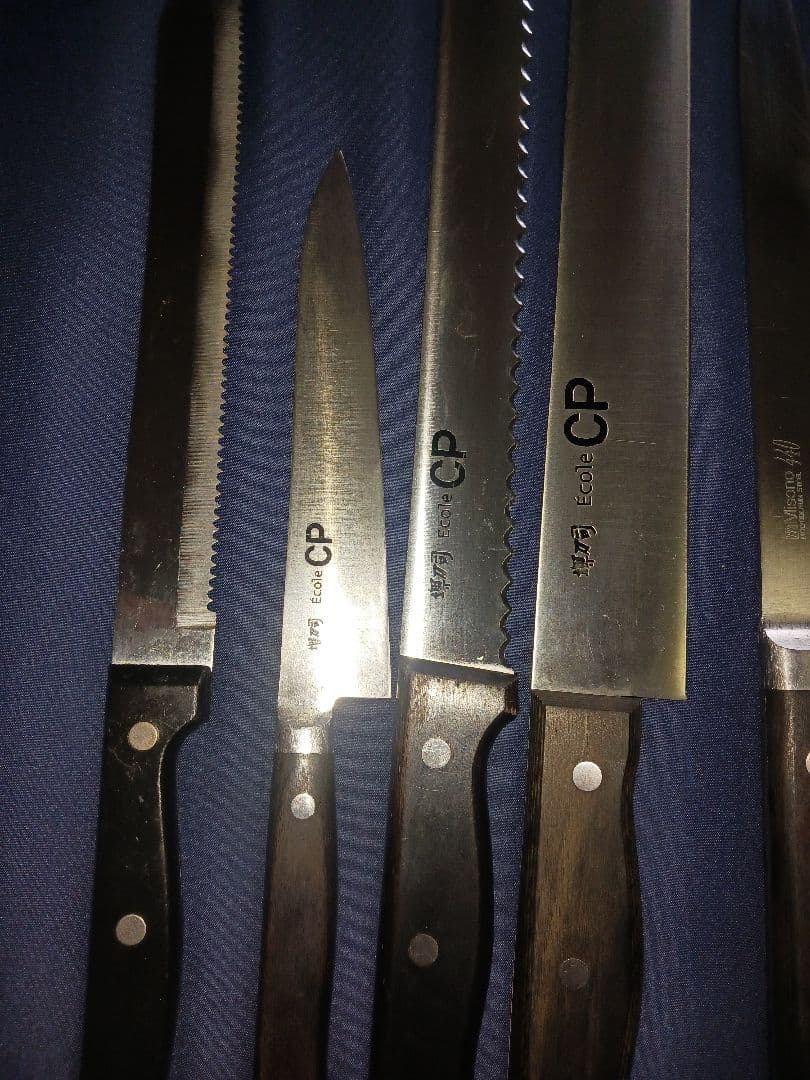 【ミソノ　堺刀司　包丁セット】ミソノ包丁3点+製菓専門学校の堺刀司包丁4点