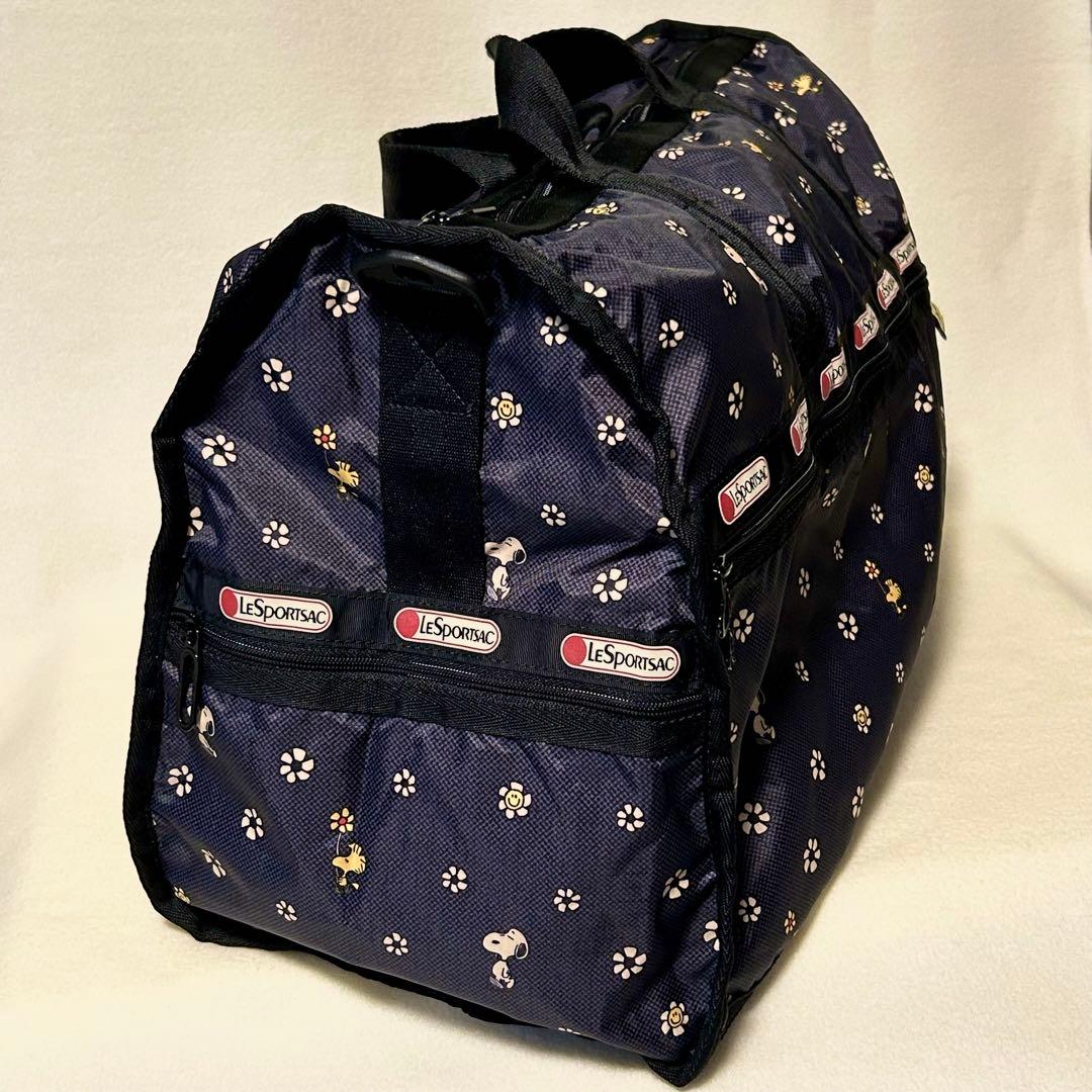 【美品】レスポートサック スヌーピー ボストンバッグ & ポーチ ネイビー