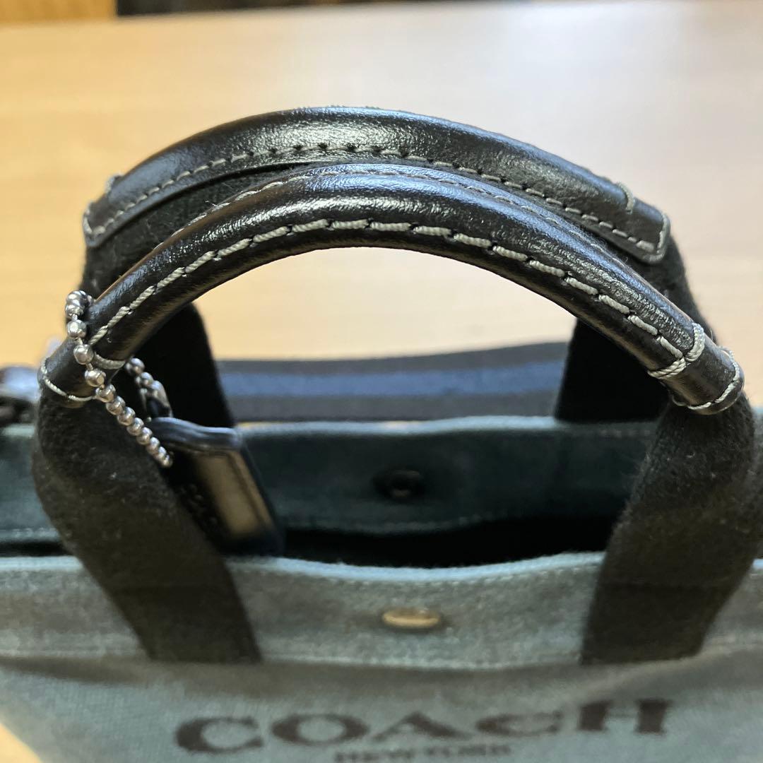 COACH ブルーキャンバス トートバッグ