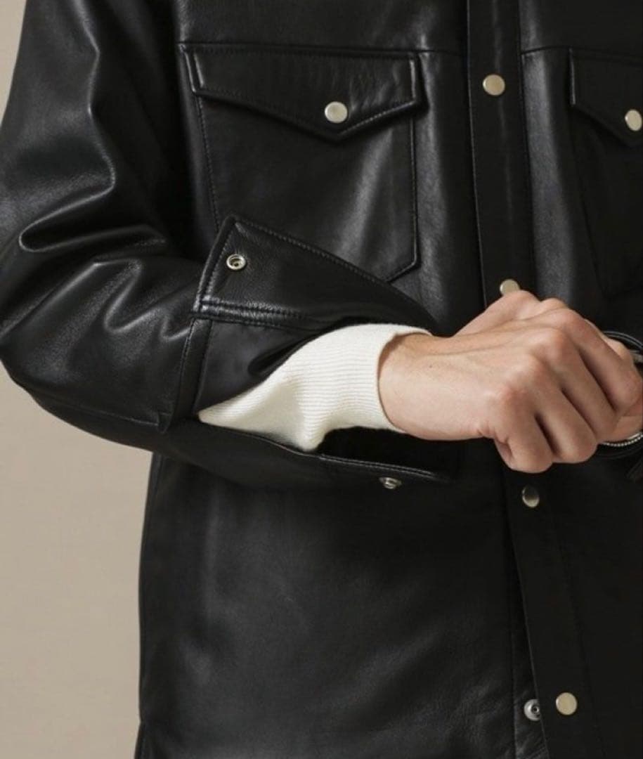 NANO universe シープレザー シャツジャケット