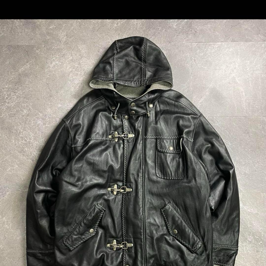 Vintage〈ファイヤーマンレザージャケット 希少 レア 90s ラムレザー〉