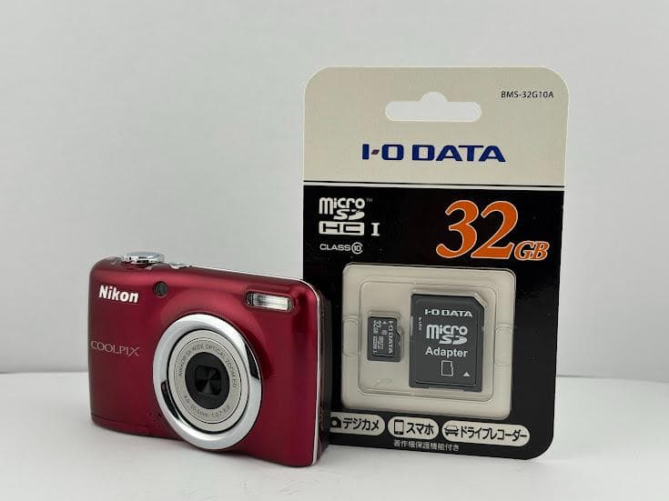 ★極上美品★ニコン NIKON COOLPIX L23 レッド★メモリーカード付