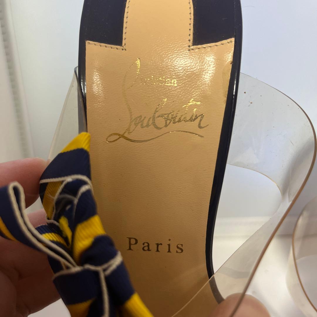 j*す様 christian louboutinリボン付きハイヒールサンダル