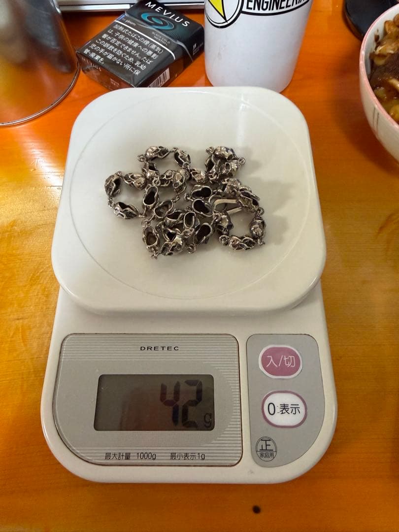 シルバー スカル ネックレス 約50cm