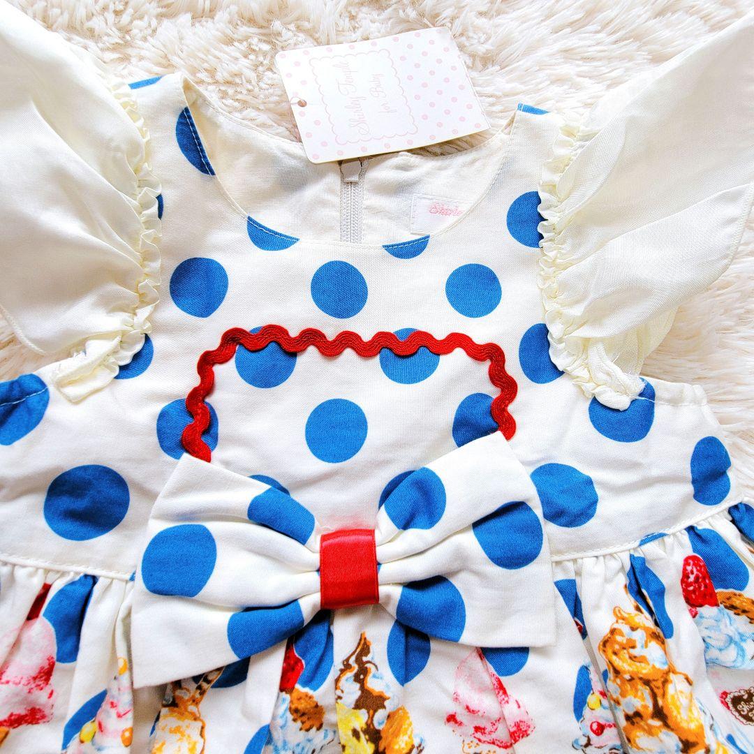 【Shirley Temple】新品・タグ付き♡パフェ柄水玉ワンピース 80
