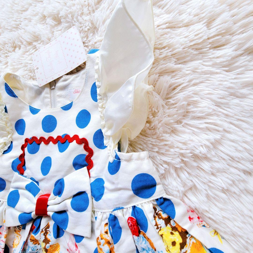 【Shirley Temple】新品・タグ付き♡パフェ柄水玉ワンピース 80