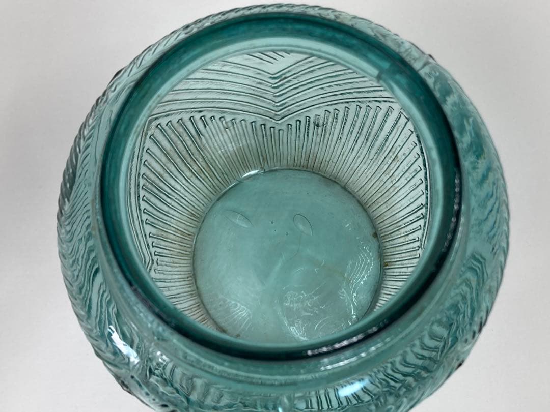 当時もの あめや瓶 縞模様 ガラス瓶 昭和初期