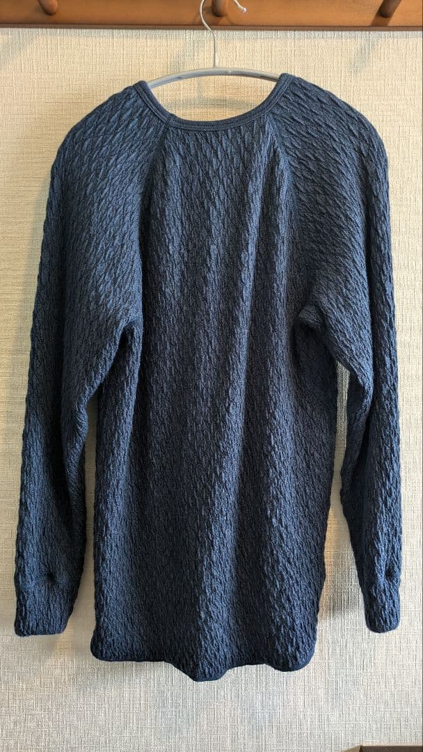 ひだまり　エベレスト【サピウム】紳士丸首シャツ [ダークネイビー　Lサイズ