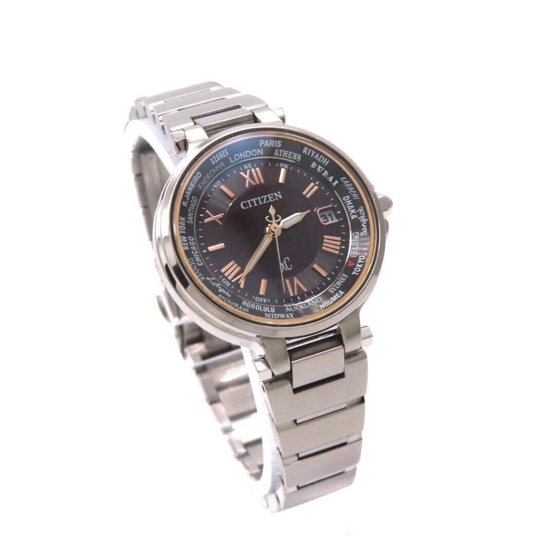 美品 EC1010 57X クロスシー 電波ソーラー シチズン 時計 レディース