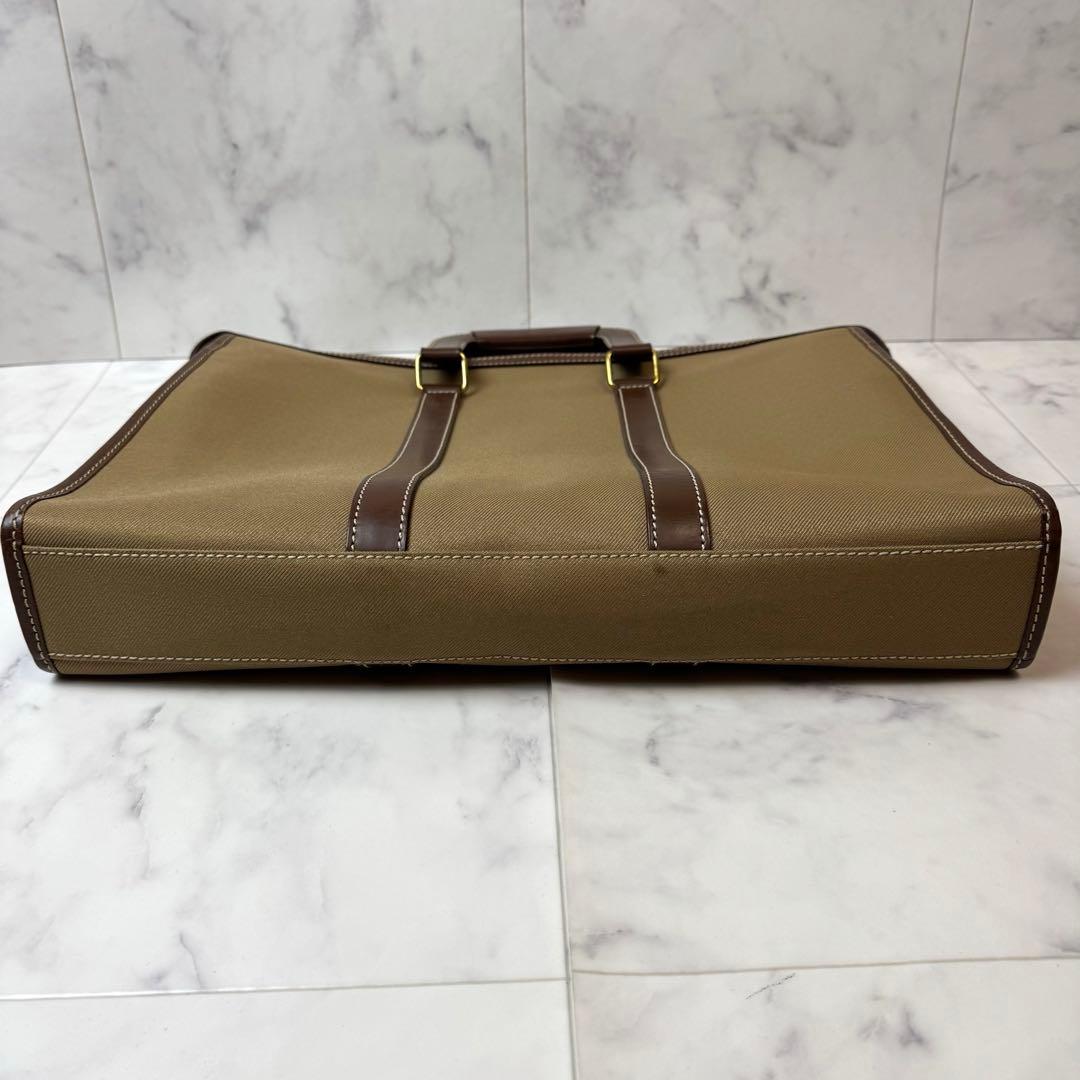 【美品】 HUNTING WORLD ブリーフケース 2WAY レザー カーキ