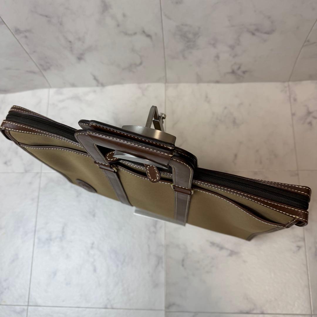 【美品】 HUNTING WORLD ブリーフケース 2WAY レザー カーキ