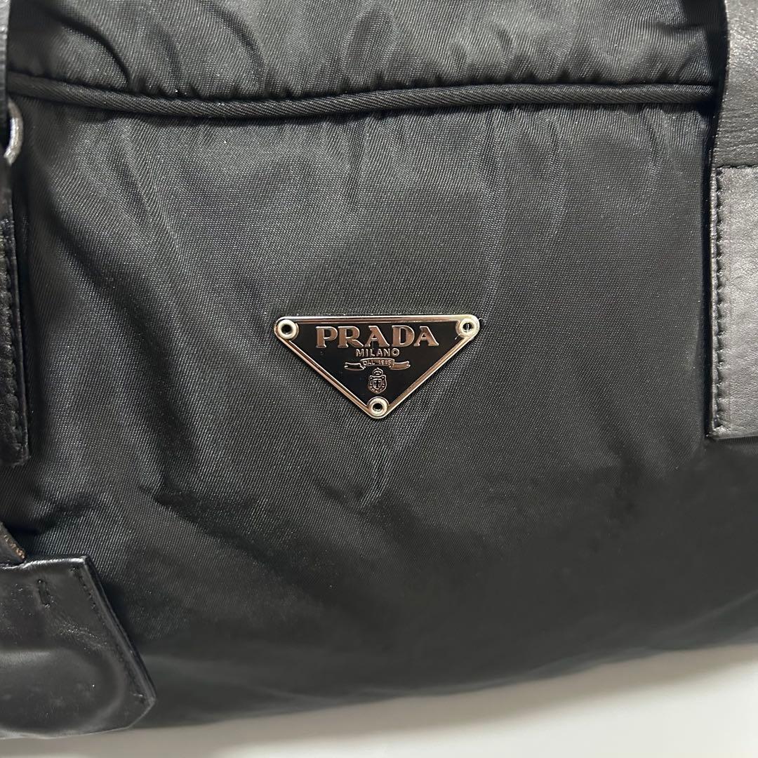 PRADA プラダ 三角プレート ボストンバッグ トラベルバッグ 黒色