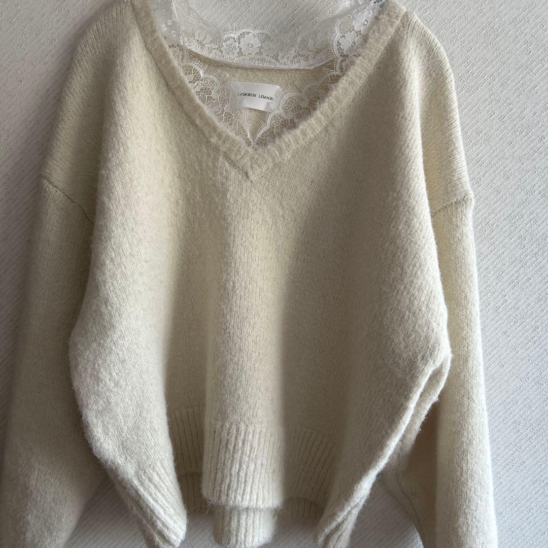 【mimiです】レーストリミングニット大人気【完売品】