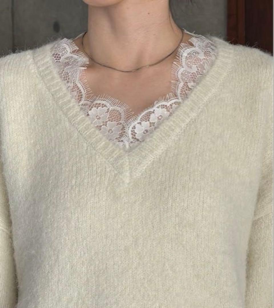 【mimiです】レーストリミングニット大人気【完売品】