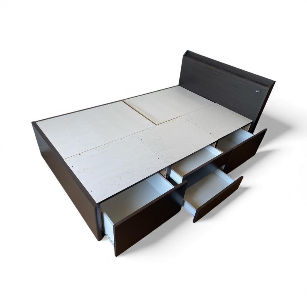 大阪京都限定 美品 ニトリ 4収納 セミダブル ベッドフレーム マットレスセット