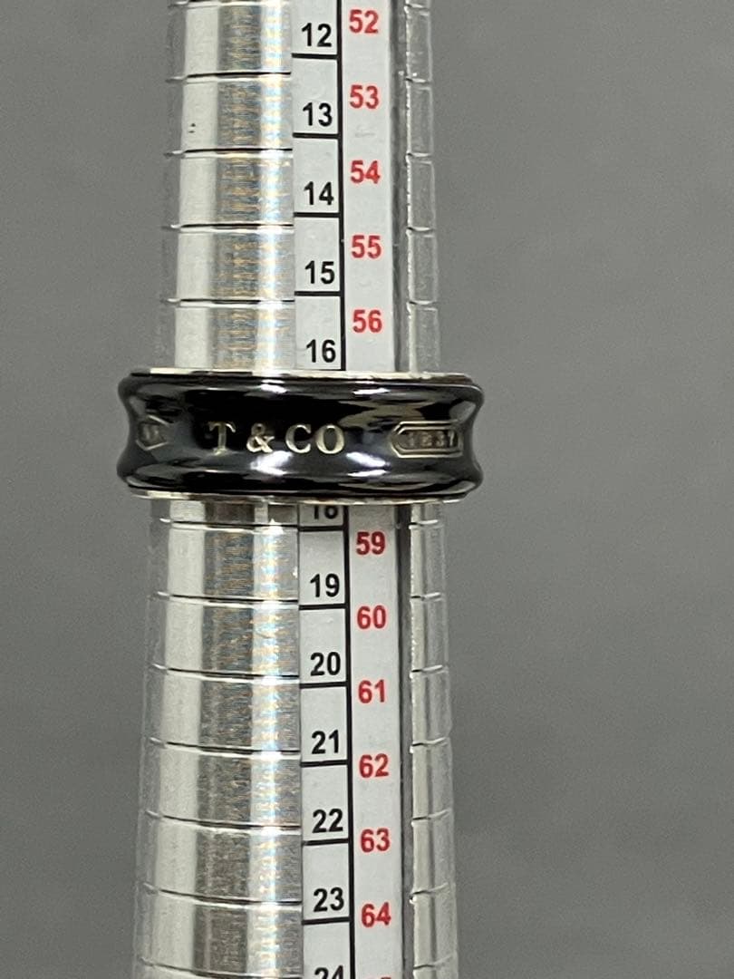 ティファニー 1837 ナロー リング ブラックチタン シルバー 指輪