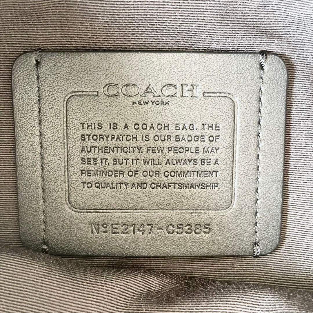 【ほぼ新品】COACH メンズ ボディバッグ ワーレン 本革 馬車