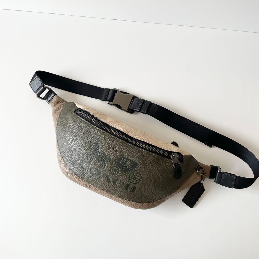 【ほぼ新品】COACH メンズ ボディバッグ ワーレン 本革 馬車