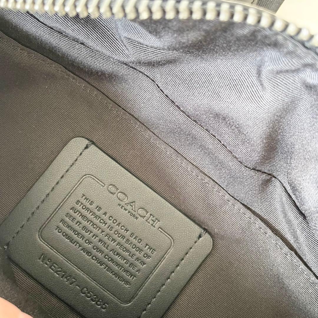 【ほぼ新品】COACH メンズ ボディバッグ ワーレン 本革 馬車