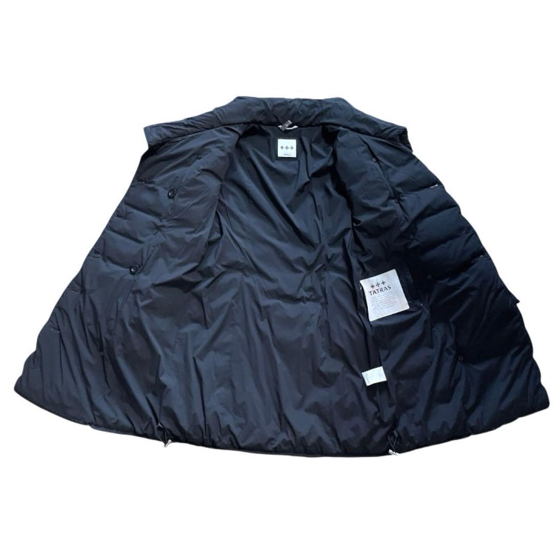【美品】TATRASタトラス ダウンコート 女優襟 Aライン ベルト ブラックM
