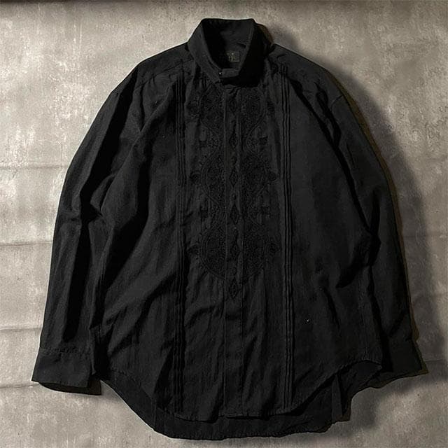 専用90s ヨシユキコニシ【FICCE UOMO】レースドレスシャツ ブラック