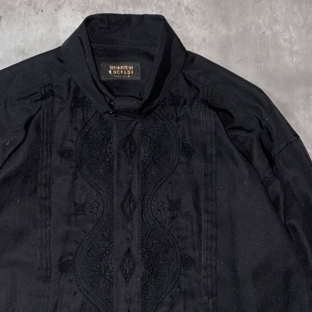 専用90s ヨシユキコニシ【FICCE UOMO】レースドレスシャツ ブラック