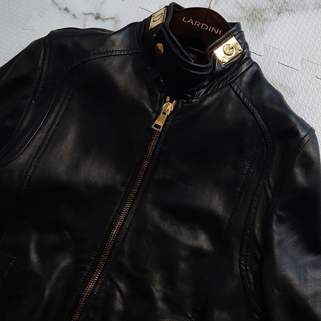 極美品✨ドルチェ&ガッバーナ ライダースジャケット DG金具 ラムレザー