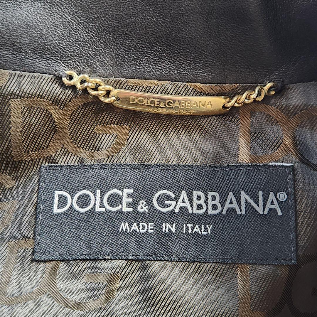 極美品✨ドルチェ&ガッバーナ ライダースジャケット DG金具 ラムレザー