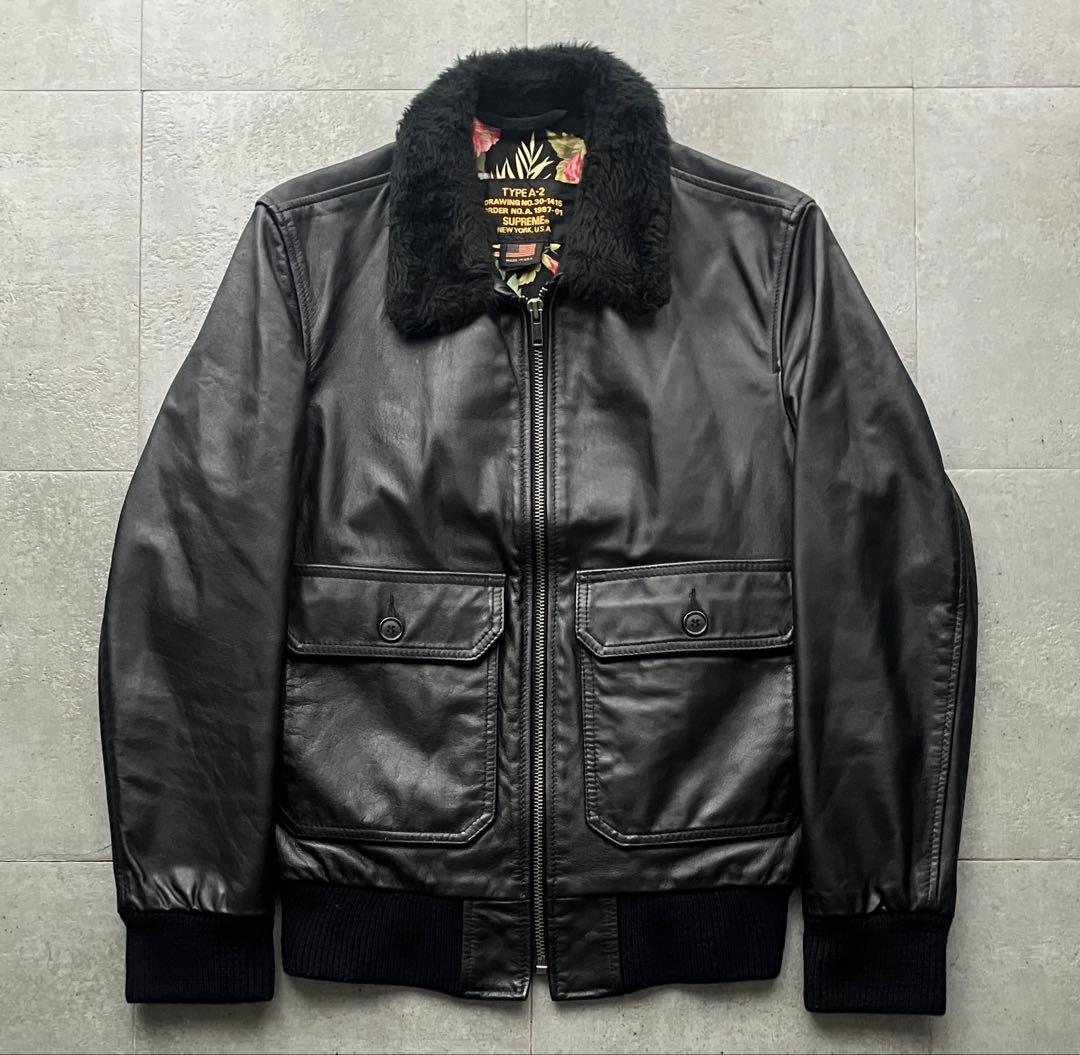 12SS Supreme×Schott A2 フライトジャケット　レザー
