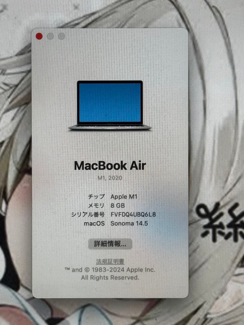 MacBook本体 MacBookAirM1 2020 8G