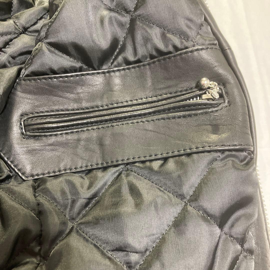 【希少】ナノユニバース ライダースレザージャケット 黒 本革ラムレザー 美品