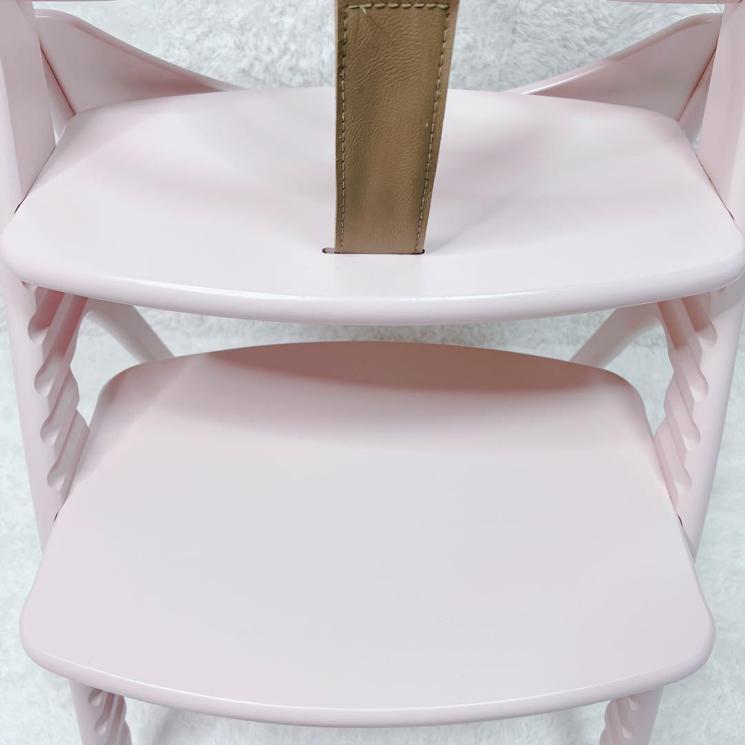 【希少色】　ヤマトヤ　ハイチェア　アッフルチェア　テーブル　ガード付　ピンク